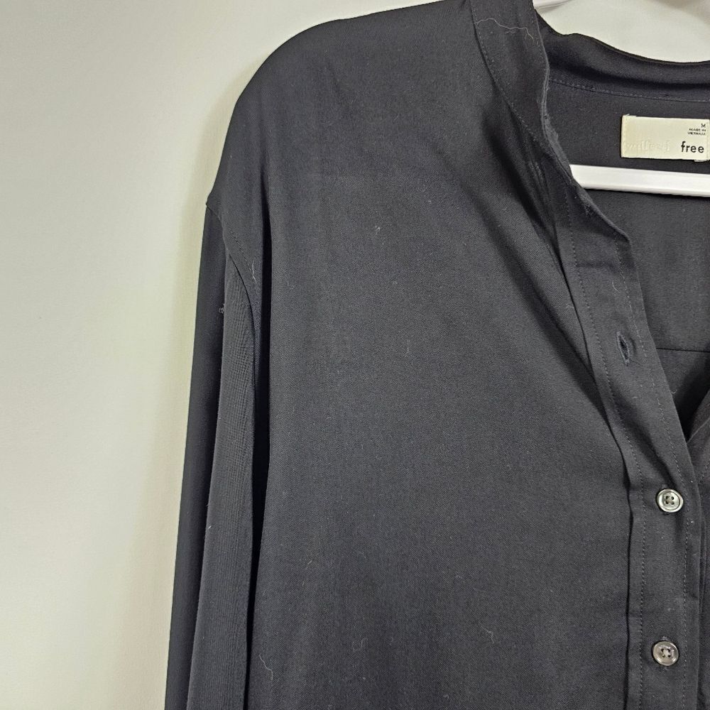 Aritzia Wilfred Free Long Sleeve Shirt Dress in Black - Size M - Picture 3 of 9